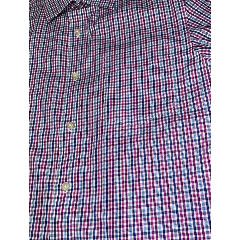 Banana Republic Shirt Size Mens Small Purple Plaid Button Down Classic Fit.